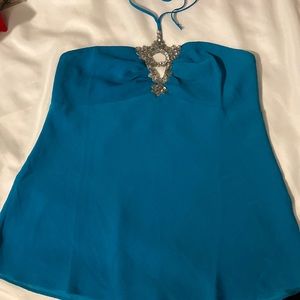 Boutique Nwot Dark turquoise sequins top size medium